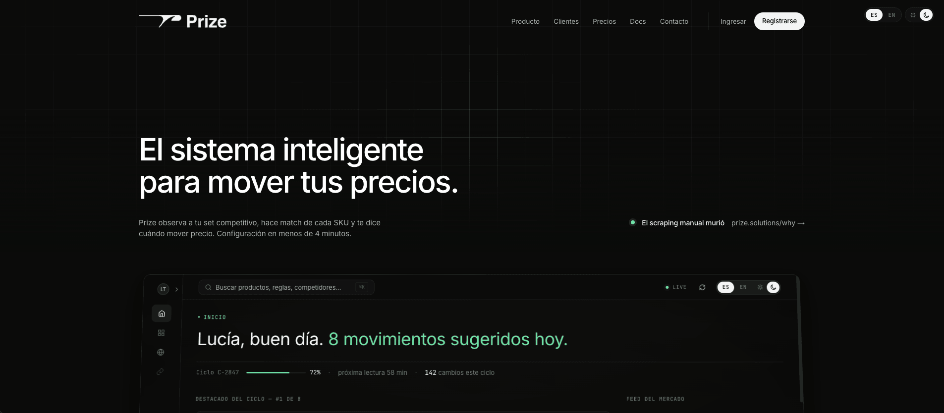 PRIZE · pricing workspace
